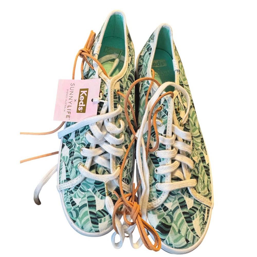 Keds x Sunnylife Tropical Leaf Print Canvas Sneakers Womens Size 9.5